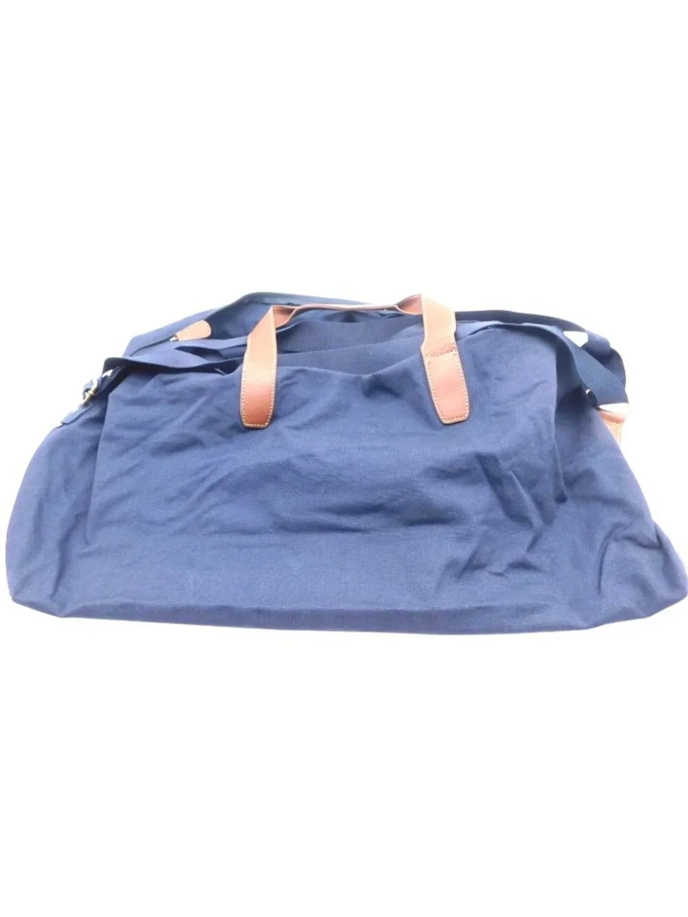Ralph Lauren Navy Canvas Duffel Travel Gym Bag Leather Handle